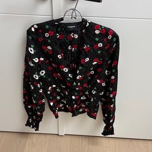 The Kooples Black Floral Blouse